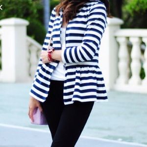 Zara striped peplum jacket